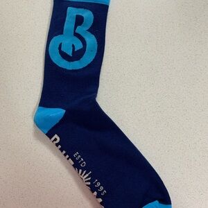 NWOT Blue Moon Beer Socks Blue OSFM Collectible Novelty Stripes